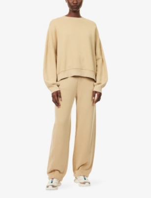 Represent Womens Iced Coffee Initial Twisted Cotton-jersey Jogging Bottoms Xs In Neutral