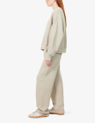 Represent Womens Storm Initial Twisted-seam Straight-leg Cotton Jogging Bottoms