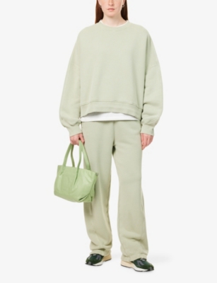 Represent Womens Desert Sage Initial V-notch Cotton Sweatshirt