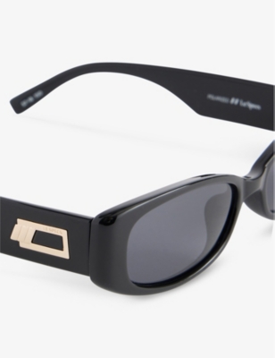Le Specs Womens Lsp2552120 Starlight Rectangle-frame Sunglasses Black In Black
