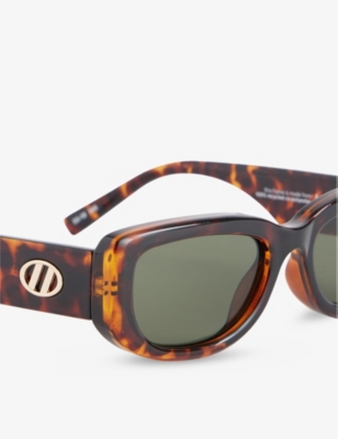 Le Specs Womens Tort Lsu2429738 Monopoly Rectangle-frame Sunglasses In Tort