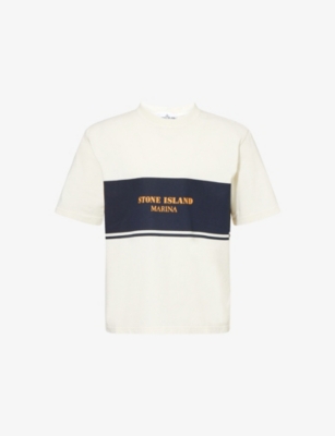 STONE ISLAND: Marina Brand-Print Cotton-Jersey T-Shirt