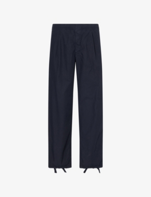 STONE ISLAND: Marina Drawstring Cotton-Poplin Trousers