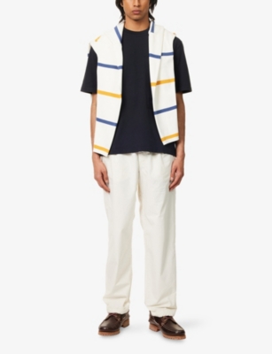 STONE ISLAND: Marina Drawstring Cotton-Poplin Trousers