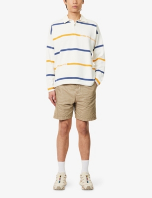 STONE ISLAND: Marina Striped Cotton-Knit Polo Shirt