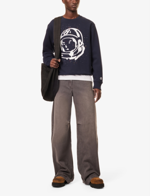 Rhinestone-Embellished Brand-Print Cotton-Jersey Sweatshirt