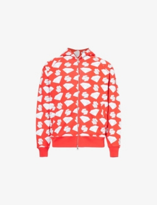 BILLIONAIRE BOYS CLUB: Graphic-Print Two-Welt-Pockets Relaxed-Fit Cotton-Jersey Hoody