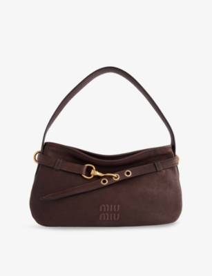 MIU MIU: Aviator Embossed-Branding Leather Shoulder Bag