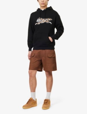 ICECREAM MENS BLACK RUNNING DOG POPOVER GRAPHIC-PRINT COTTON-JERSEY HOODY 