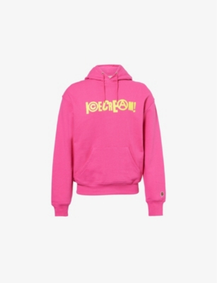 ICECREAM MENS PINK ANARCHY POPOVER GRAPHIC-PRINT COTTON-JERSEY HOODY 