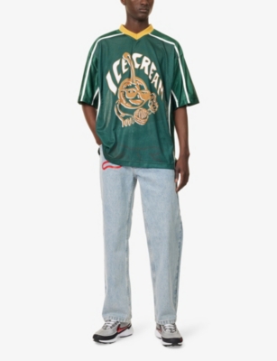 ICECREAM: Football V-Neck Woven T-shirt