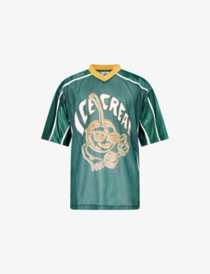 ICECREAM: Football V-Neck Woven T-shirt