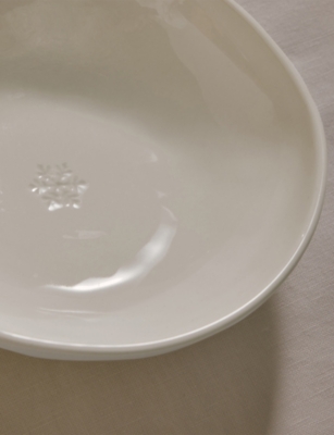 The White Company Snowflake Set Of Two Porcelain Serving Bowls In White