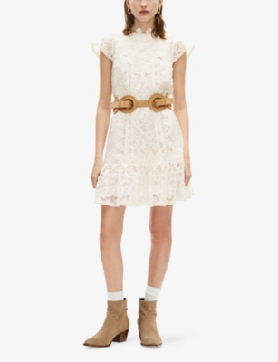 THE KOOPLES: Short-Sleeve Floral Lace Mini Dress