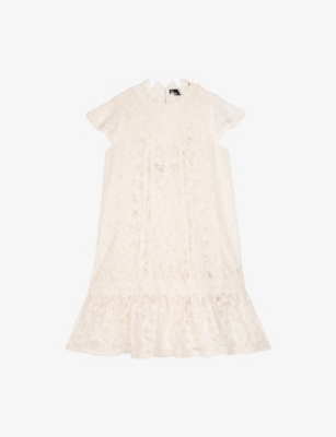THE KOOPLES: Short-Sleeve Floral Lace Mini Dress