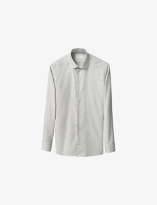 ETON: Melange Contemporary-Fit Cotton-Twill Shirt