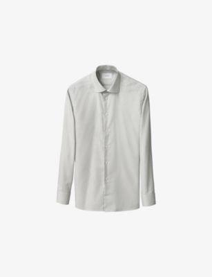 ETON: Melange Slim-Fit Cotton-Twill Shirt