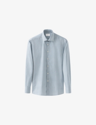 ETON: Signature Twill Parrot-Print Regular-Fit Cotton Shirt
