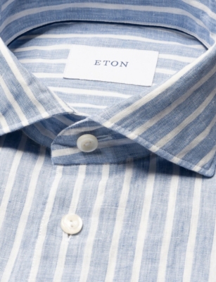ETON: Striped Slim-Fit Linen Shirt