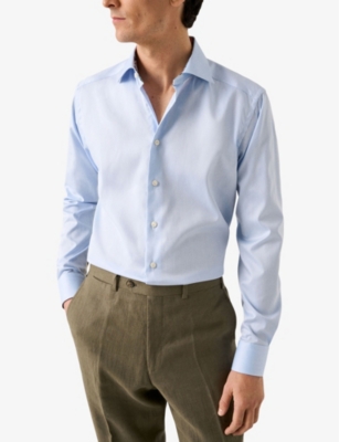 ETON: Solid Signature Paisley Contemporary-Fit Cotton Shirt