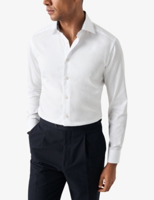 Solid Signature Paisley Contemporary-Fit Cotton Shirt