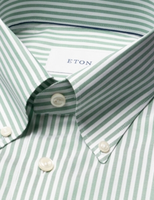 ETON: Oxford Signature Striped Contemporary-Fit Cotton Shirt