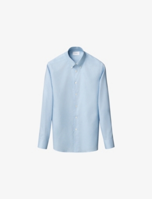 ETON: Micro-Check Contemporary-Fit Cotton Oxford Shirt