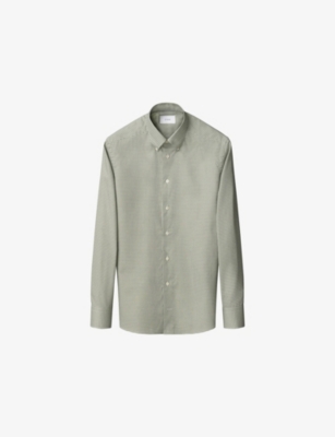 ETON: Micro-Check Contemporary-Fit Cotton Oxford Shirt