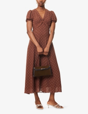 REFORMATION: Michelle Polka-Dot Woven Maxi Dress