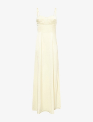 REFORMATION: Britney Bustier Satin Maxi Dress