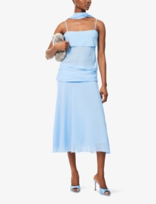 REFORMATION: Olivia Low-Waist Woven Midi Skirt