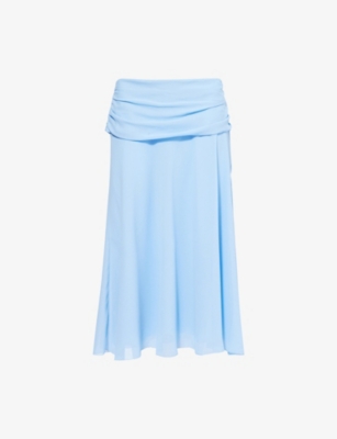 REFORMATION: Olivia Low-Waist Woven Midi Skirt