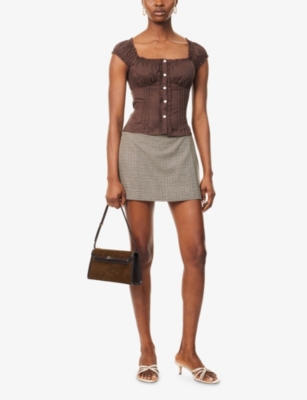 REFORMATION: Alabama Ruffled Woven Top