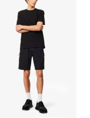 ARNE MENS BLACK DROPPED-SHOULDER RELAXED-FIT HOODY XL