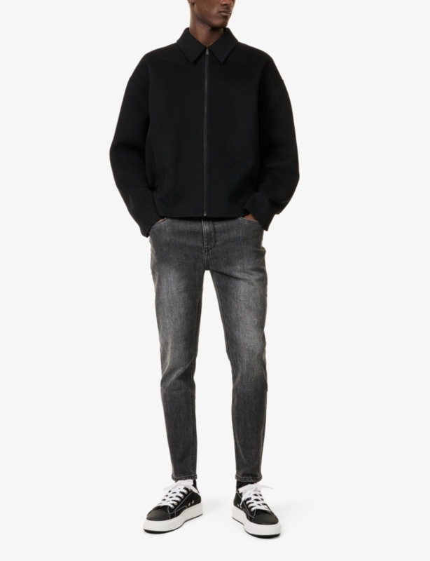 Brand-Patch Slim-Leg Slim-Fit Stretch-Denim Jeans