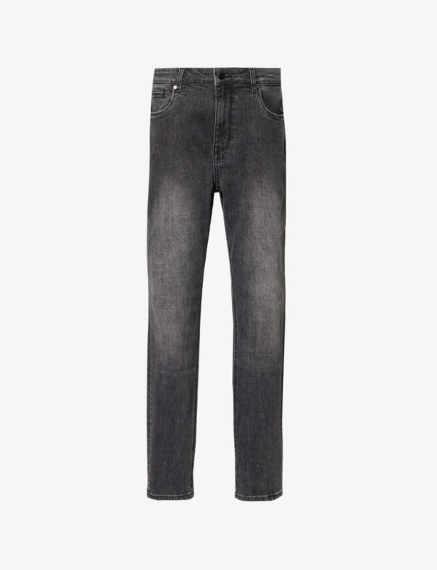 Brand-Patch Slim-Leg Slim-Fit Stretch-Denim Jeans