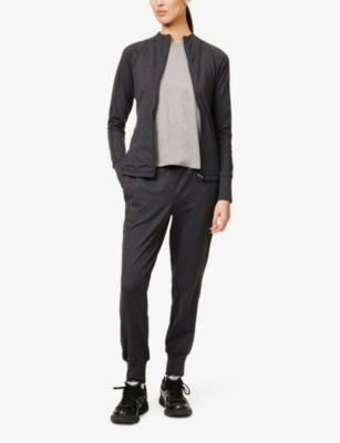 Varley Womens  Aisling Active Two-slip-pockets Tapered-leg Mid-rise Stretch-woven Jogging Bottoms In Black Marl