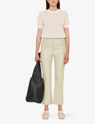 JOSEPH: Duke Cropped Leather Trousers