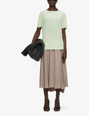 JOSEPH: Violet Elasticated-Waist Silk Midi Skirt
