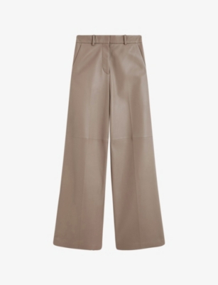 JOSEPH: Alana Wide-Leg Leather Trousers