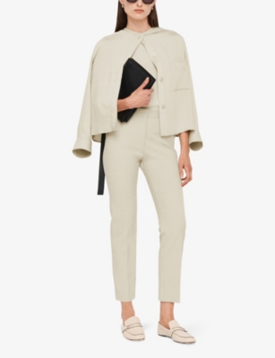 Joseph Womens Quail Coleman Straight-leg Stretch-woven Trousers In Quail