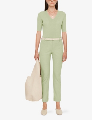 Joseph Womens Matcha Eliston Slim-fit Stretch-woven Trousers In Matcha