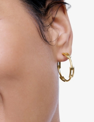 MONICA VINADER: Signature Link Sterling-Silver Medium Hoop Earrings