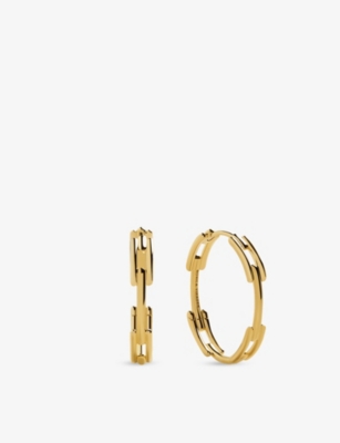 MONICA VINADER: Signature Link Sterling-Silver Medium Hoop Earrings