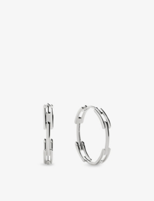 MONICA VINADER: Signature Link Sterling-Silver Medium Hoop Earrings