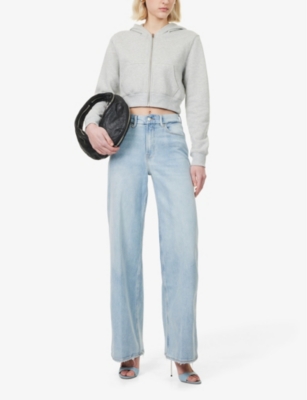 Good American Womens Good Skate Five-pockets Wide-leg High-rise Stretch-denim Blend Jeans Indigo634 In Indigo634