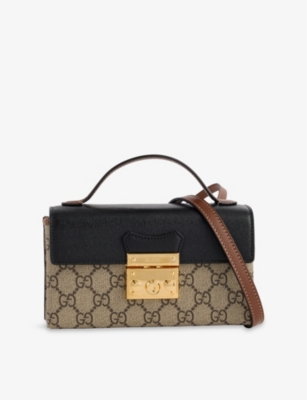 GUCCI: Padlock Mini Canvas Cross-Body Bag