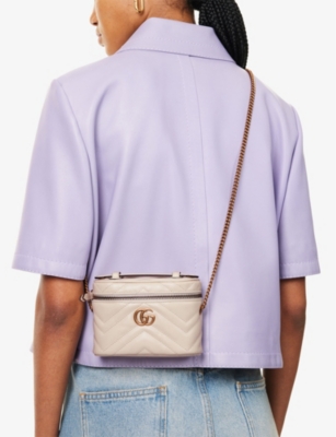 GUCCI: Matelassé Mini Leather Cross-Body Bag