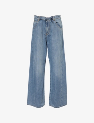 Shop Darkpark Womens San Fran Blue Iris Wide-leg Cotton-blend Denim Jeans