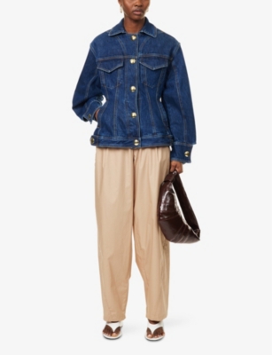 DARKPARK: Phebe Faux Pearl-Embellished Relaxed-Fit Cotton Trousers